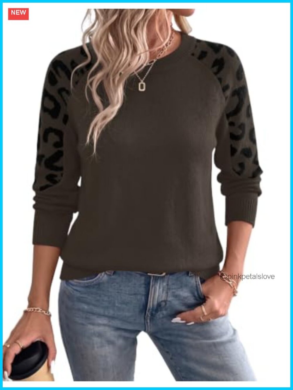 Women's Crew Neck Long Sleeve Pullover Sweater Ribbed Knit Top